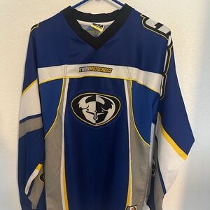 Thor Men's Motocross Racing Motorcycle Jersey blue gray black gray size small